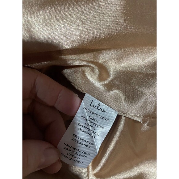 Lulu's Love at Dusk Women’s One-Shoulder Asymmetrical Fringe Midi Dress size M - Picture 10 of 11